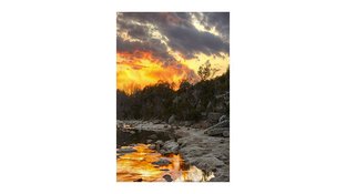 Sunset sky reflected in lake