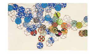 Woodblock print abstract art