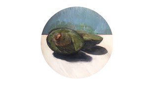 Oil painting of avocados