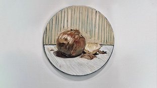 Oil painting of an onion