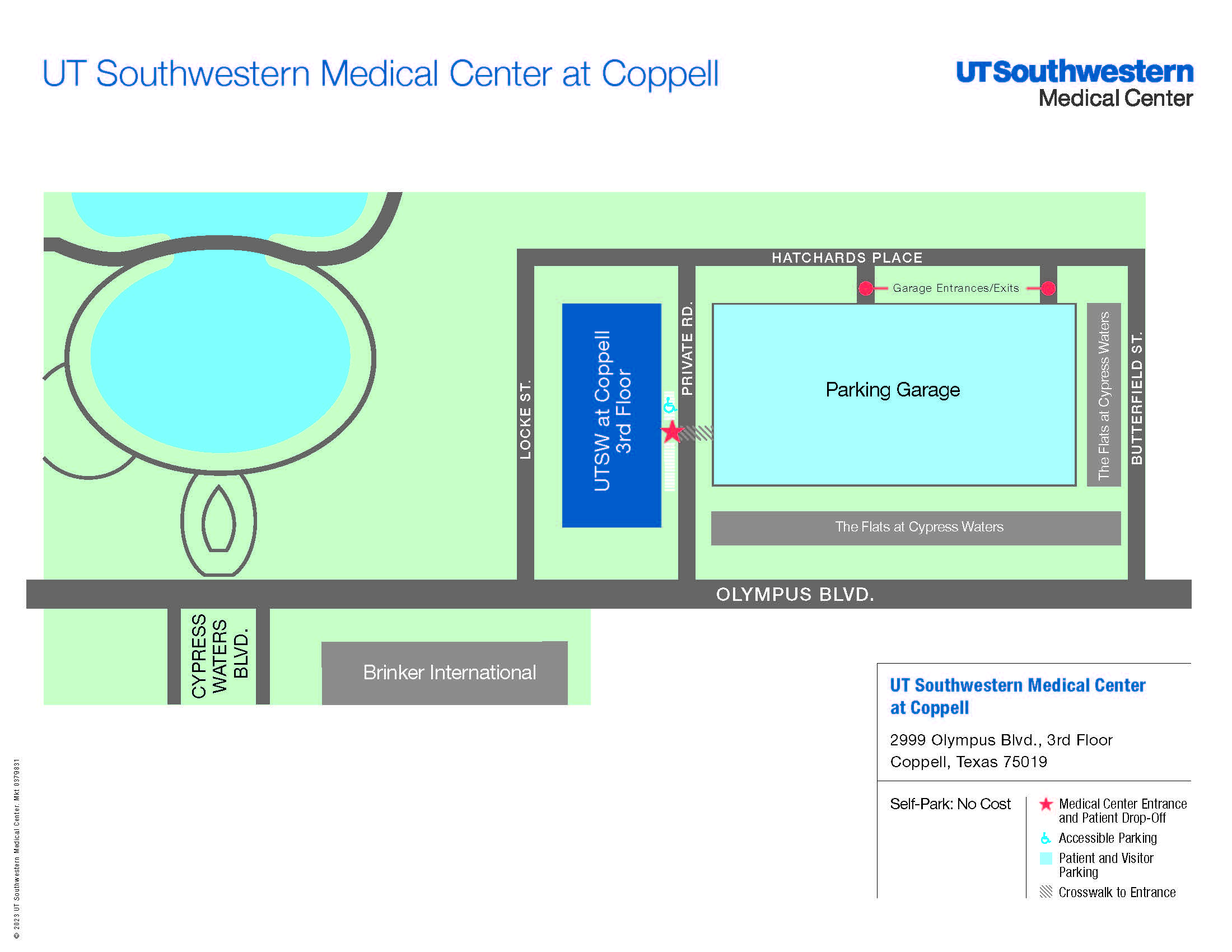 UT Southwestern Medical Center at Coppell parking map