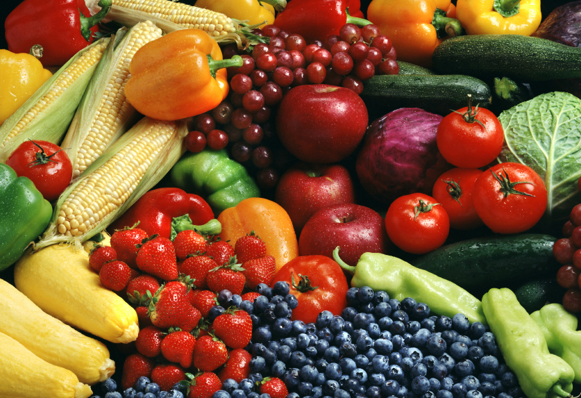 Various fruits and vegetables